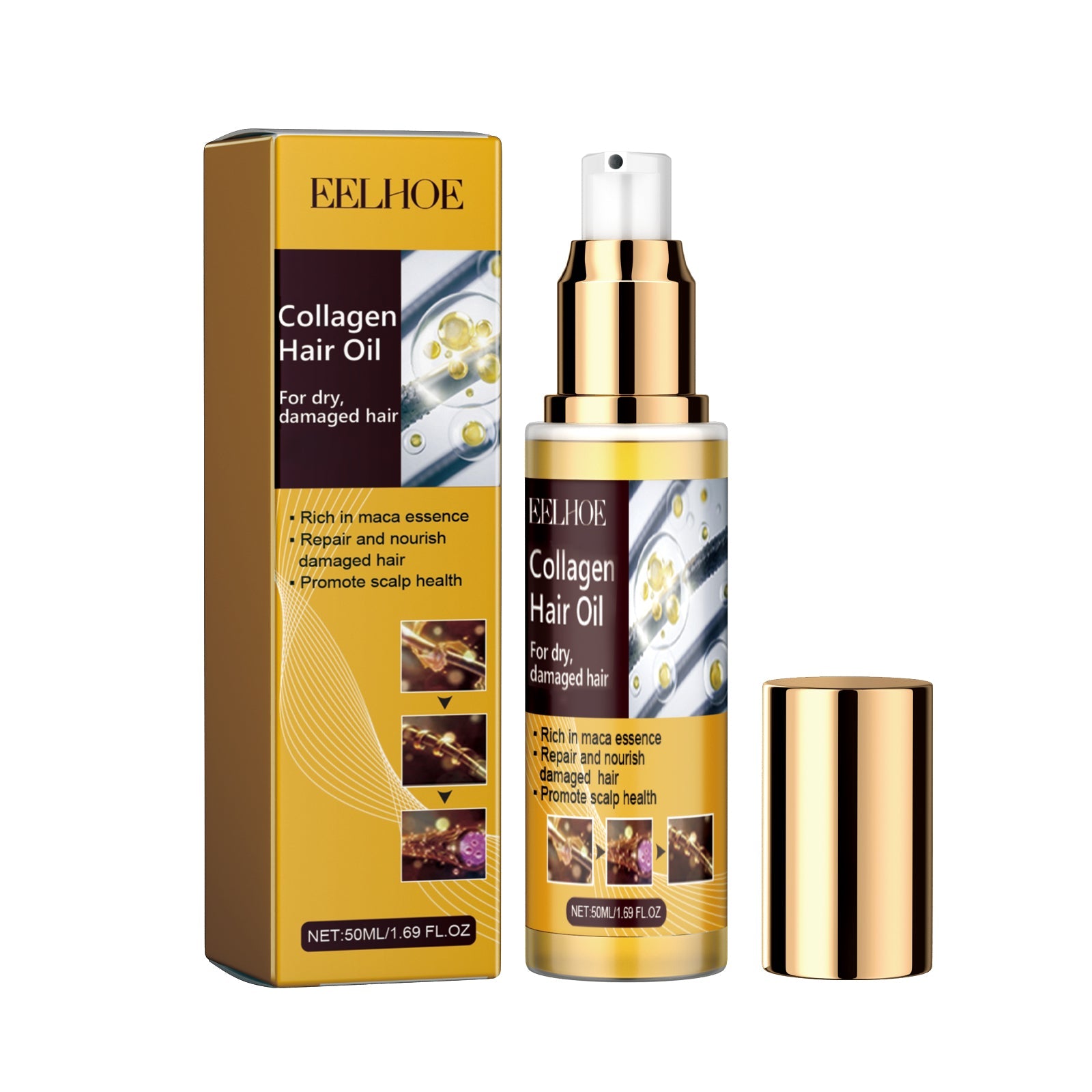 Maca Essence Repair Collagen, Repair Bifurcate Improve Hair Moist Smooth The Hair Essence