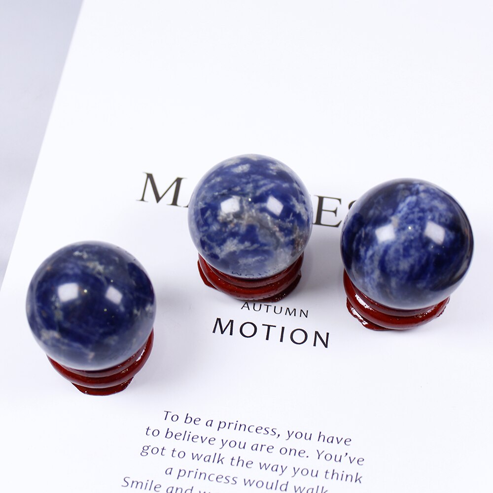 Natural crystal ball polished crystal crafts Blue-vein stone sodalite Wish ball ornament