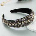Fashion Design Colorful Turquoise Set Diamond Wide Edge Fabric Candy Color Headband Versatile Headwear