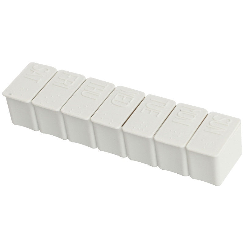 Travel Pill Box Holder Weekly Medicine Storage Organizer Container Drug Tablet Dispenser Independent Lattice Plastic Pill Case