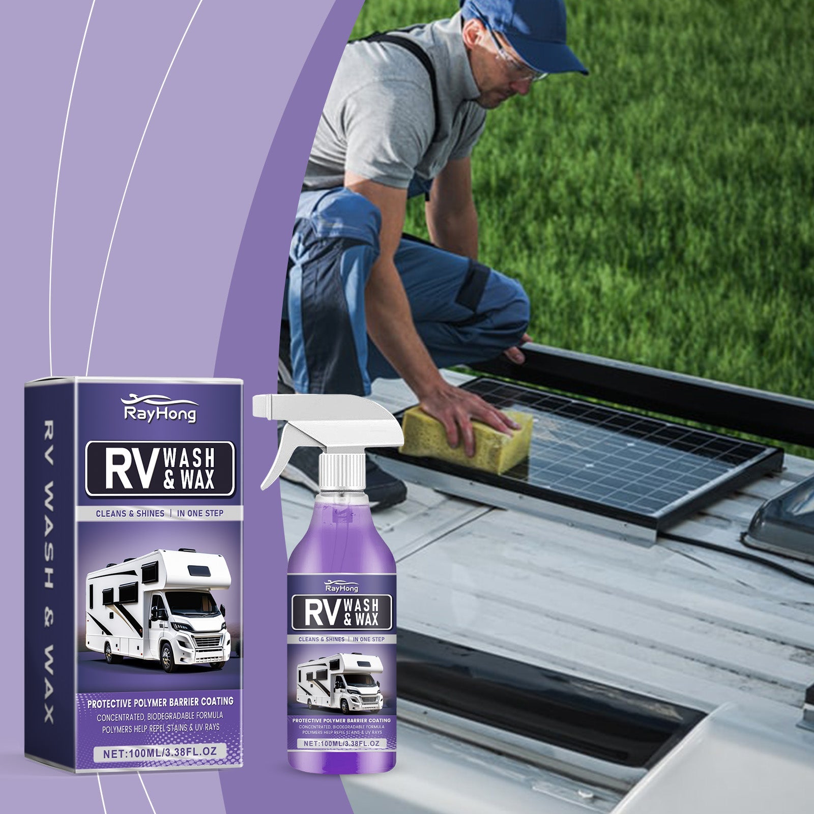 Motorhome Cleaning Solution, One Step Cleaning Easy Decontamination Bright As New Anti-Uv Coating Agent