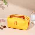 Portable premium canvas makeup bag, large capacity, washable, stylish storage for women