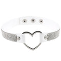 Japan's Harajuku Soft Girl Black Rhinestone Peach Heart Love-Shaped Collar Women's Neck Strap Collarbone Necklace Short