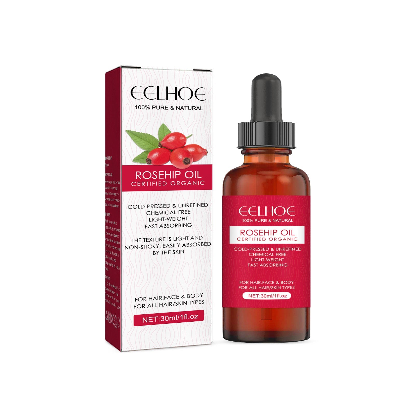Rose Hip Facial Essential Oil Facial Body Moisturizing Skin care Supple Hair Care Massage Essential Oil