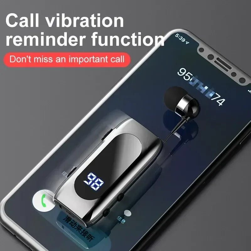 Business Sports Telescopic Cable Collar Clip 5.2 Smart Mini Bluetooth Earphones
