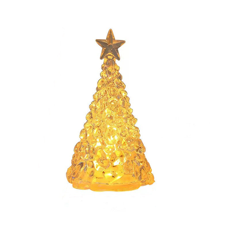 Christmas decoration mini luminous Christmas tree transparent crystal night light cross-border desktop decoration props small gifts