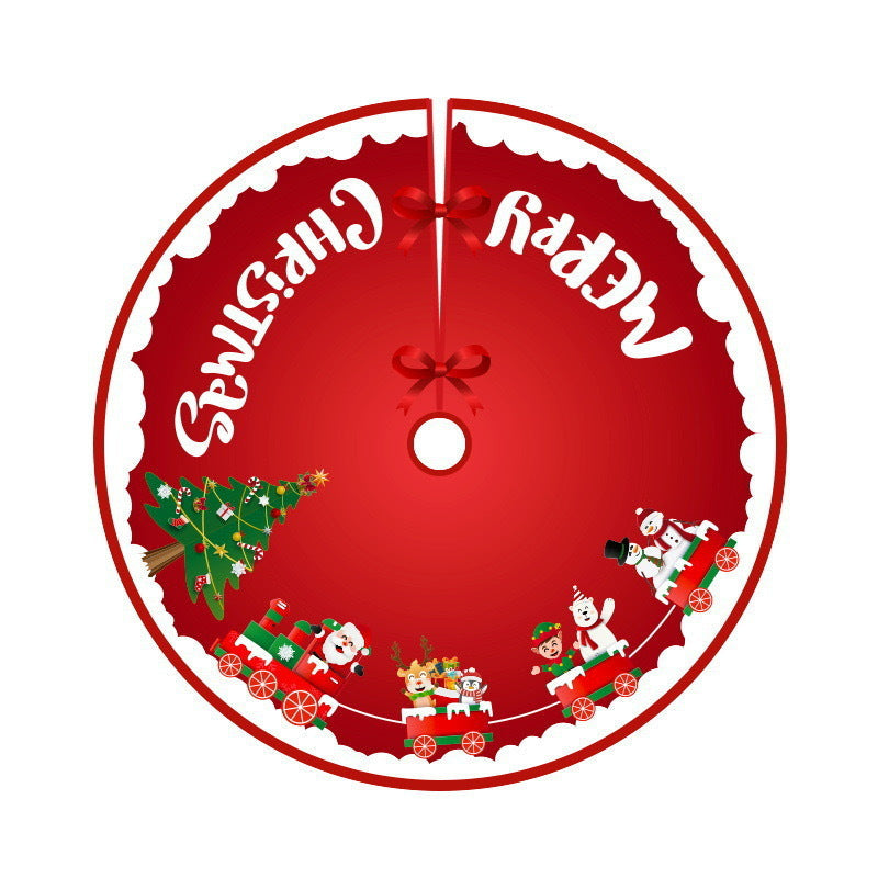 Deer Head Snowflake Santa Claus Gift Box Series Christmas Tree Bottom Decoration Apron Atmosphere Decoration