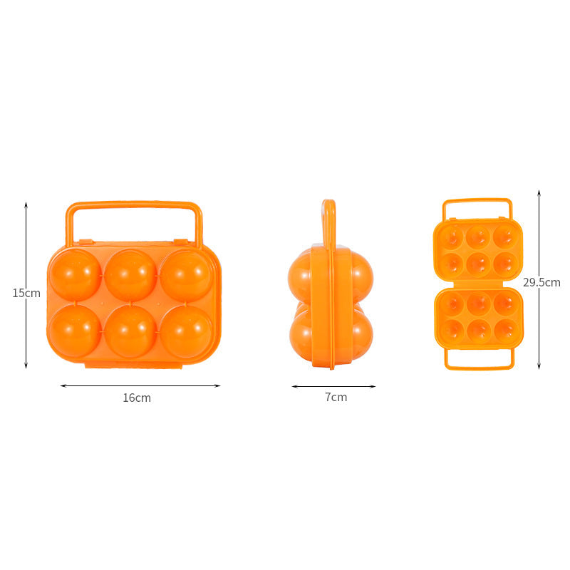 Outdoor 6-Grid Egg Box Portable Portable Egg Protection Tray New Household Pp Material Egg Tray