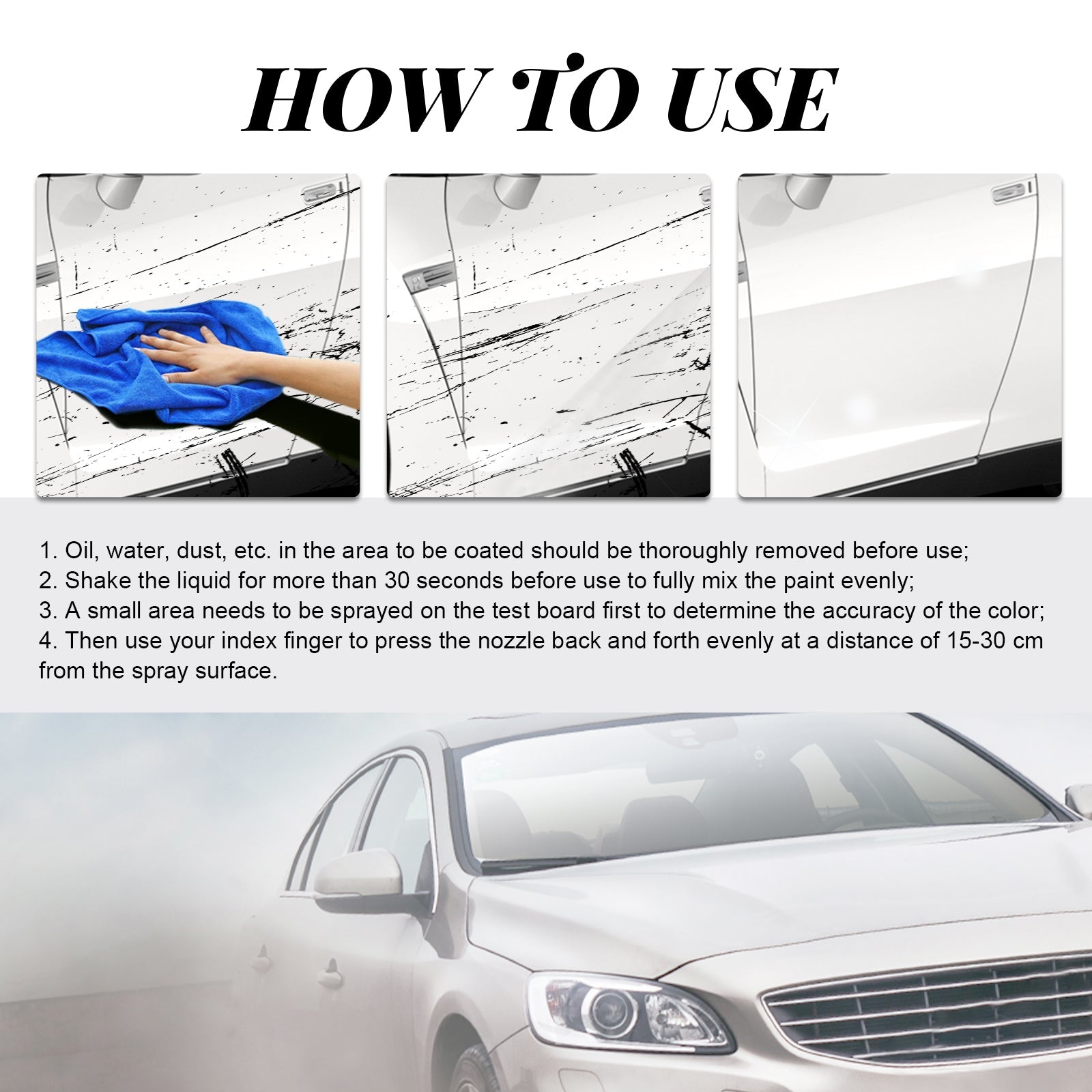 Car Scratch Removal Spray, Body Paint Scratch Repair Care Cleaning And Polishing Spray
