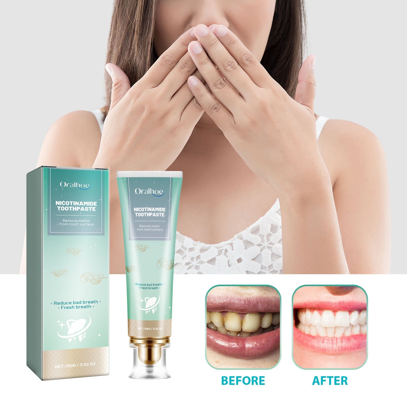 Nicotinamide Toothpaste, Whitening Teeth Clean Tartar Yellow Teeth Fresh Breath Care For Oral Toothpaste