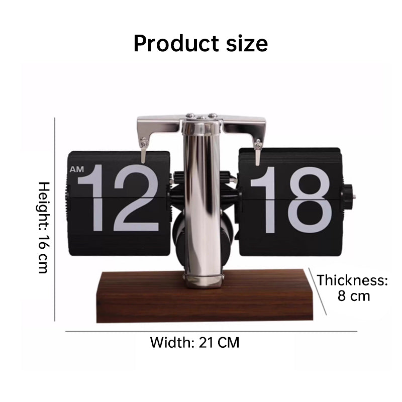 Retro flip digital clock, battery - powered mechanical clock for home & office decor