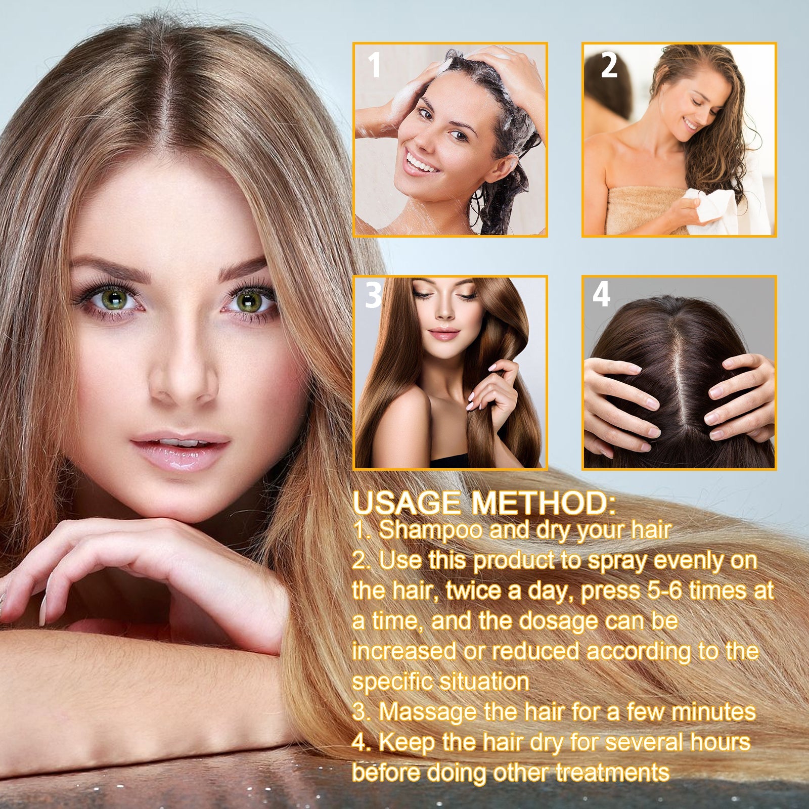 Biotin Hair Growth Spray, Strong Anti-Rip Repair Hair Care And Root Stabilization Spray