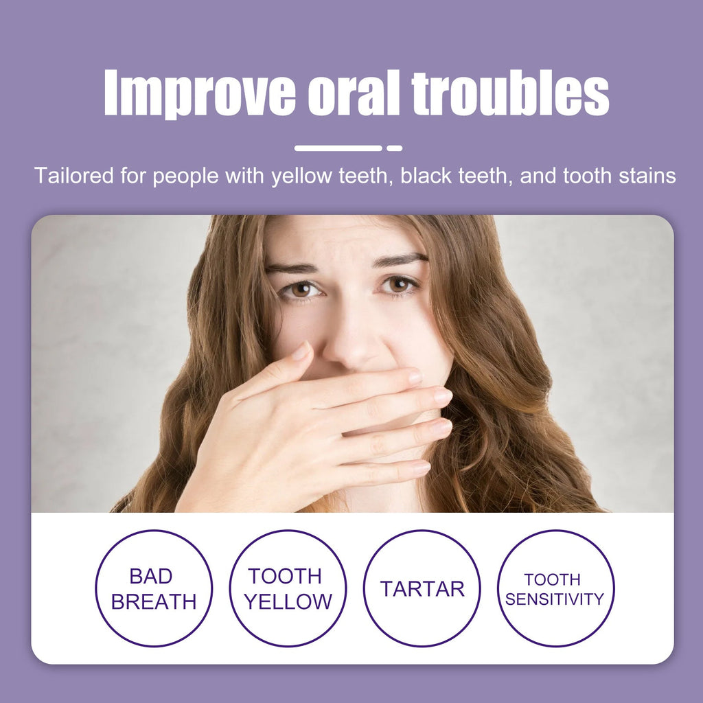 V34 Purple Toothpaste, Cleaning Bad Breath Teeth Stains Beauty Whitening Tooth Care Toothpaste