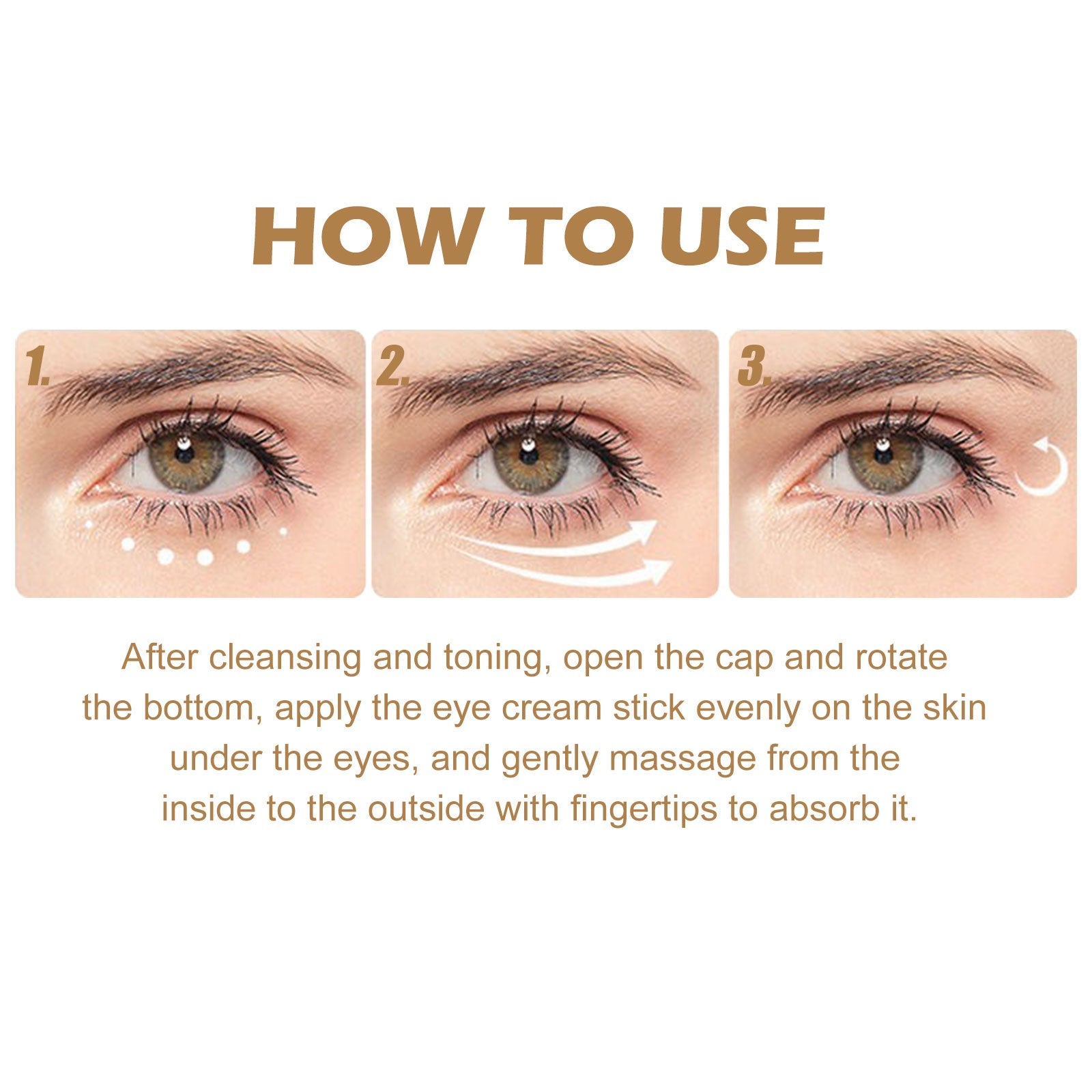 Retinol Eye Cream Stick Reduces Eye Bags, Dark Circles And Wrinkles, Moisturizes And Tightenes The Skin Around The Eyes