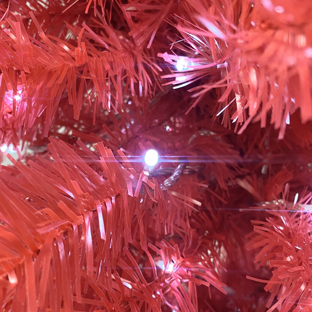 6FT hinge fir artificial fir curved top Christmas tree, bendable, 1250 lush branch hints, 300 LED Christmas lights