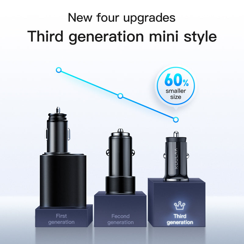 KUULAA Quick Charge 4.0 48W QC PD 3.0 Car Charger for Samsung S10 9 Fast Car Charging for Xiaomi iPhone Mobile Phone USB Charger