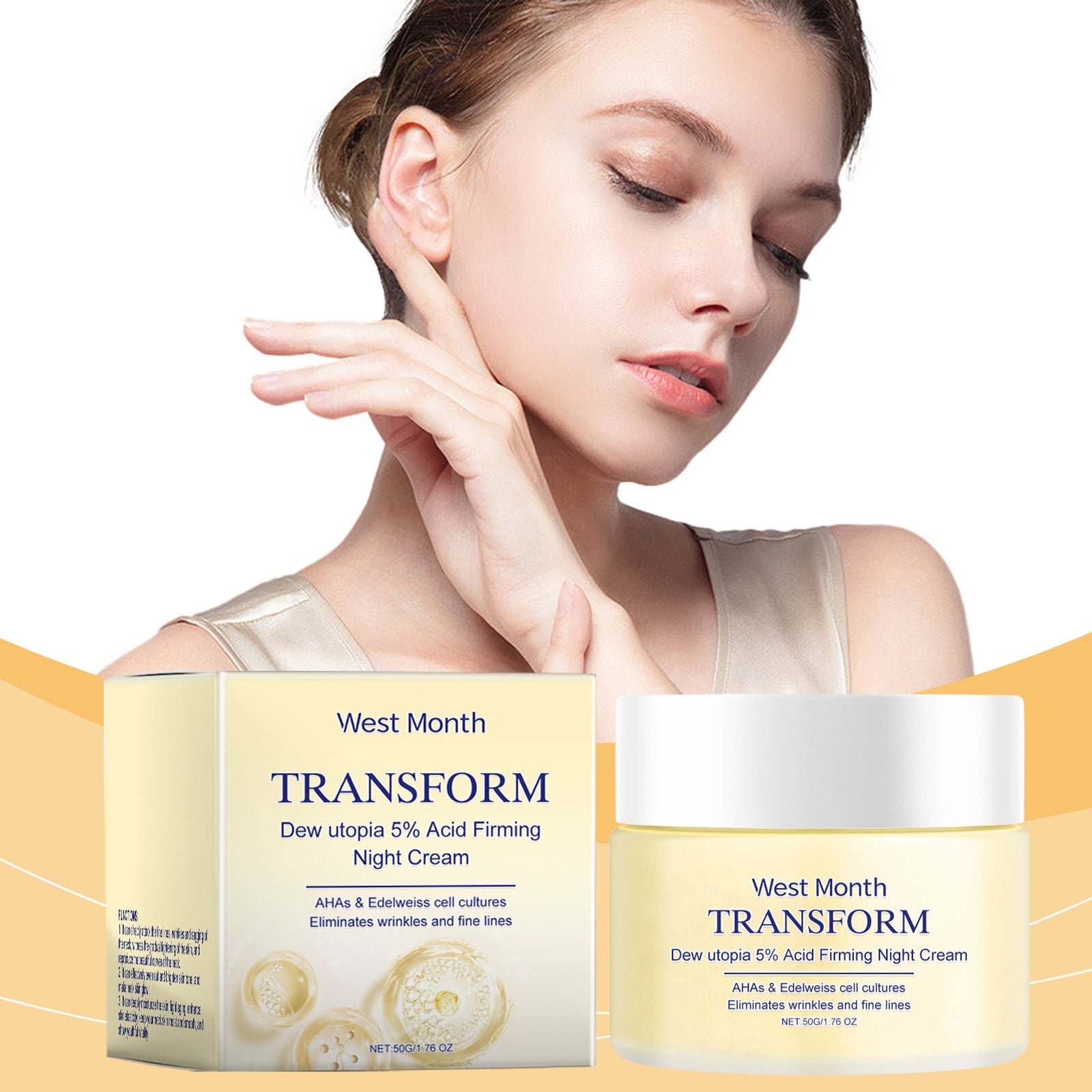 Firming Cream Moisturizes, Removes Fine Lines, And Improves Facial Skin Elasticity, Smoothness And Fineness