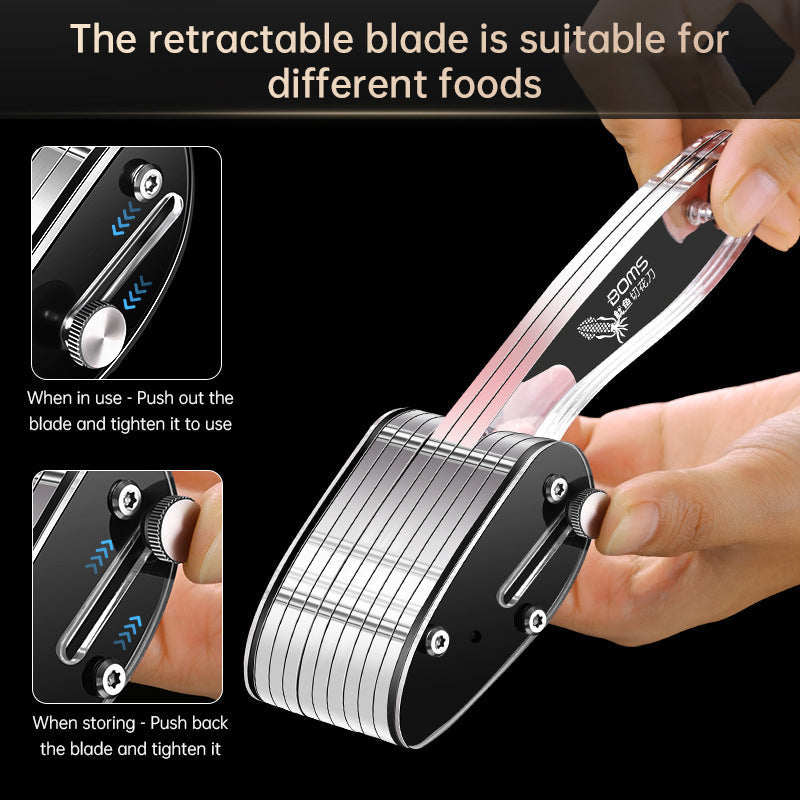 Squid Flower Cutting Knife Scallion Silk Cutting Knife Scalable Carving Tool Chicken Gizzard Waist Flower Knife