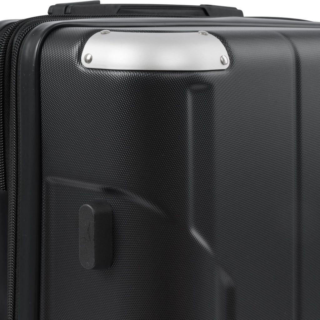 Hardshell Luggage Spinner Suitcase with TSA Lock Lightweight Expandable 24'' (Single Luggage) Black + ABS + 24 Inch