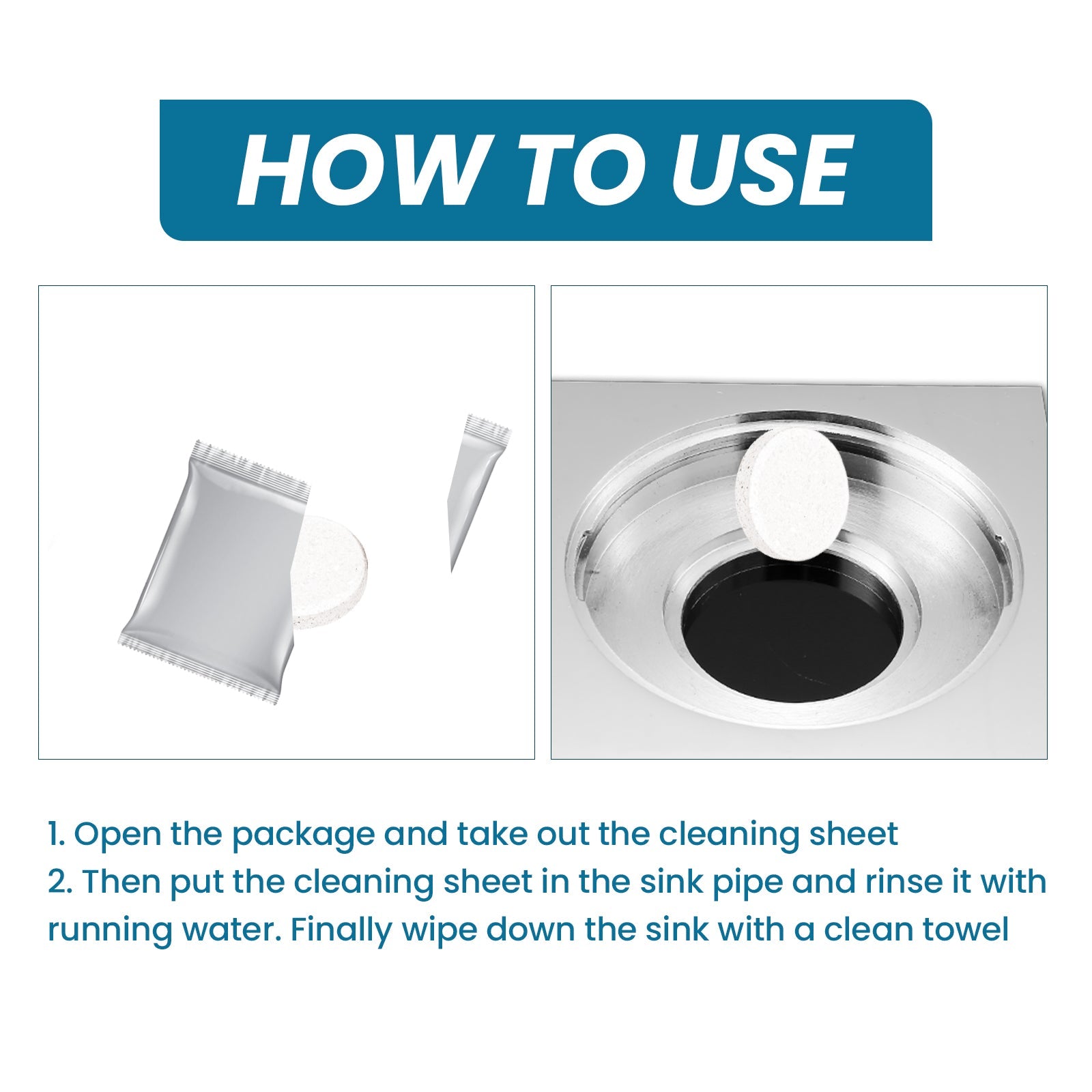 Sink Cleaning Tablets, Kitchen Sink Cleaning Stains And Oil Cleaning Pipes Cleaning Effervescent Tablets