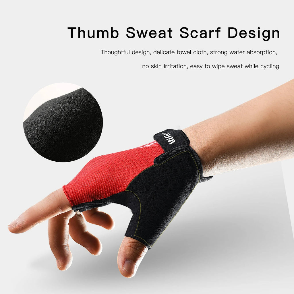 Outdoor Sports Fitness Half Finger Cycling Gloves Silicone Shock Absorbent Breathable Wear Resistant Half Finger Cycling Gloves