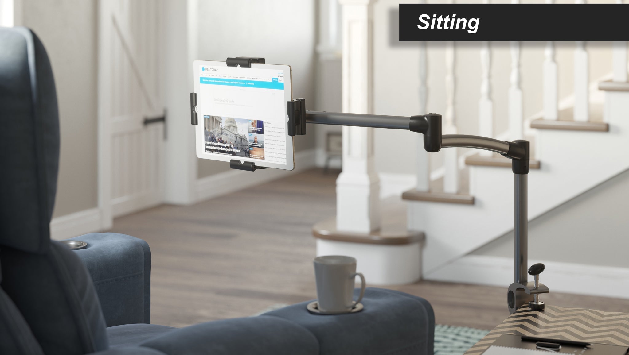 LEVO G2 Table Clamp Tablet Stand - Gunmetal Black
