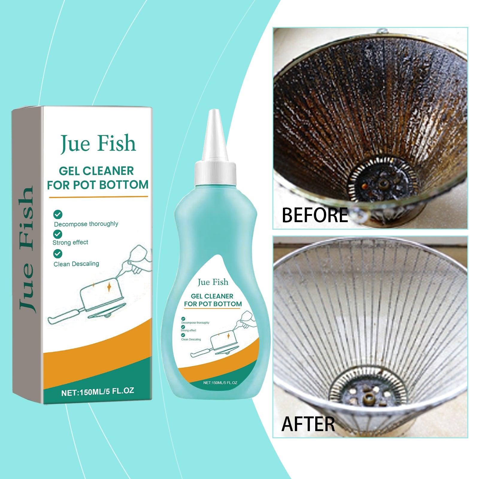 Kitchen Cleaner, Cooktop Range Hood Cooker Clean Oil Stains Black Dirt On The Bottom Of The Pan Cleanser