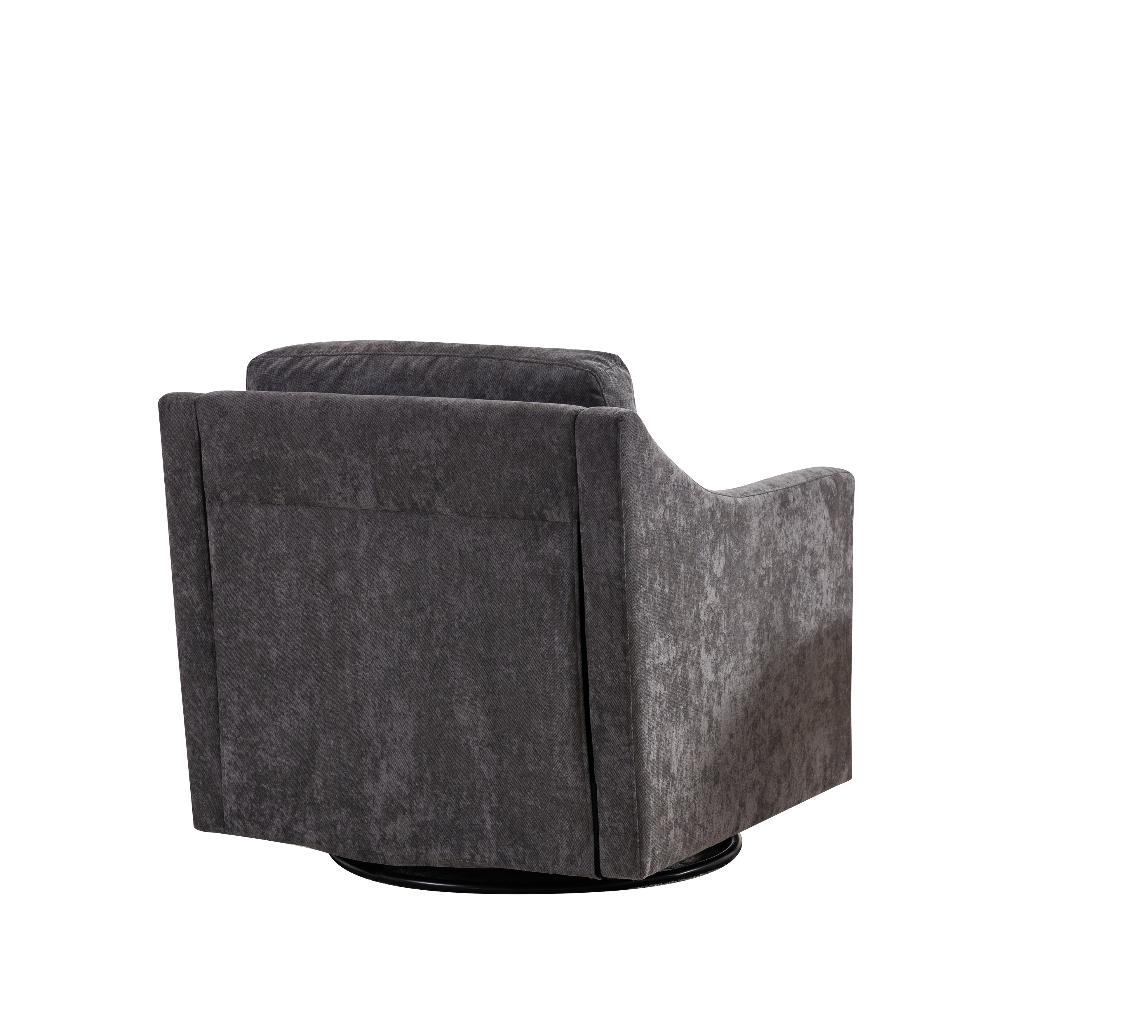 Large swivel chair, soft cushion armchair, modern chair, skin friendly gradient linen fabric, comfortable sitting gray