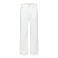 Loose Denim Pants Men's Street Trend Loose Straight Leg Trousers Pure Color Floor-Length Wide-Leg Long Pants