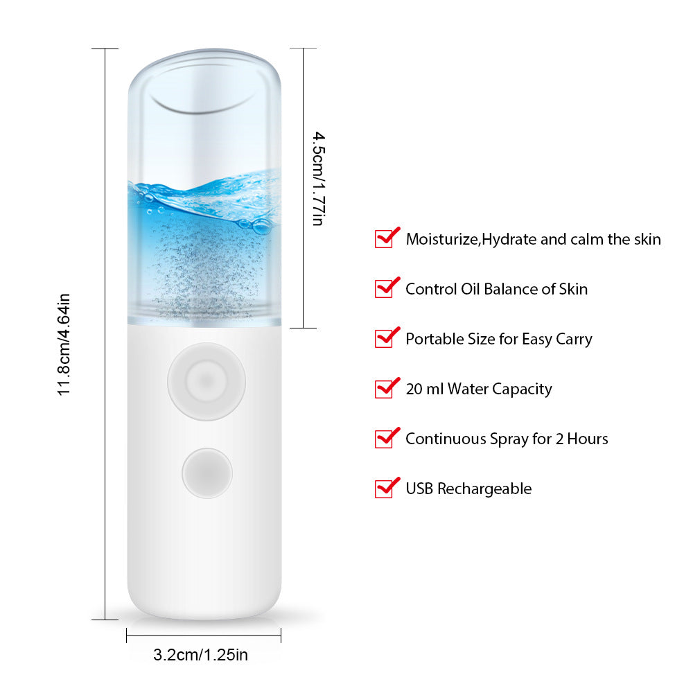 Nano Spray Moisturizing Instrument HailiCare Portable Moisturizing Cold Spray Machine Face Steamer Beauty Instrument