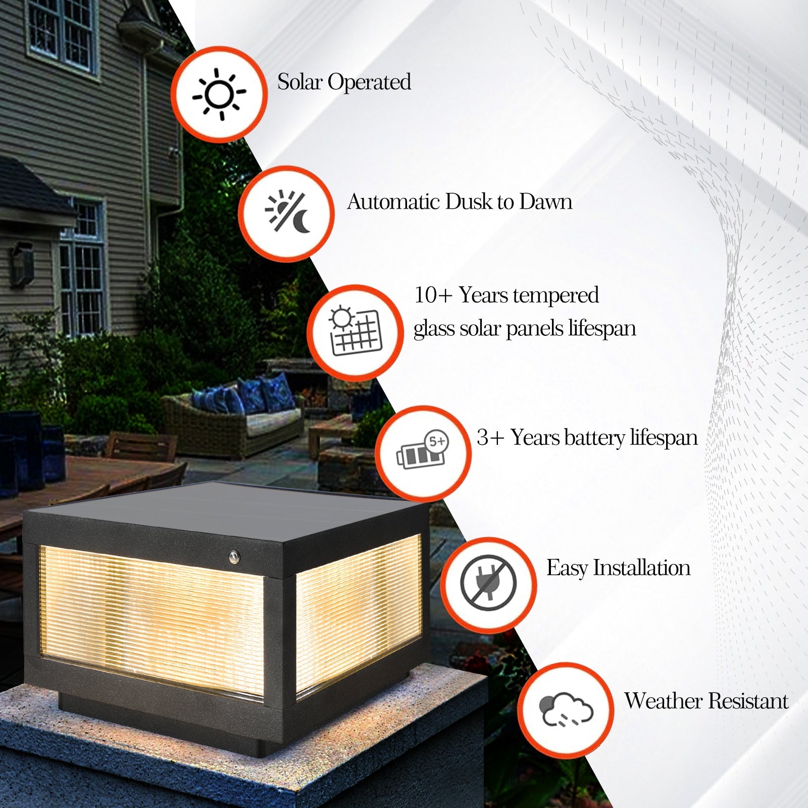 Solar Wall Lamp With Dimmable LED Aluminium