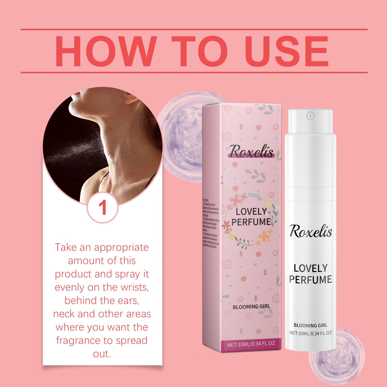 Raspberry Spin Perfume Spray, Women's Wrist And Neck Scent Natural Fresh Long-Lasting Light Fragrance Niche Perfume
