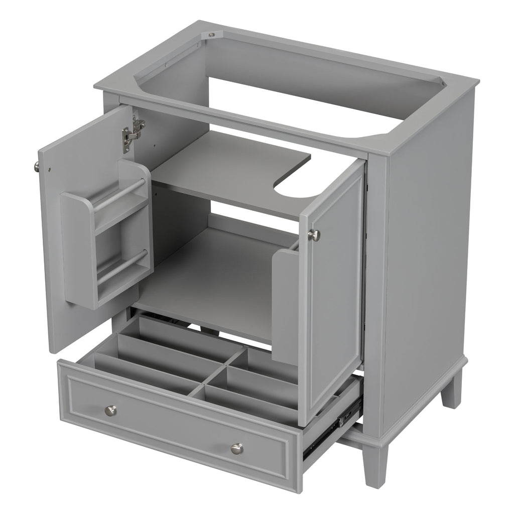 30 inch bathroom vanity no sink  base only gray