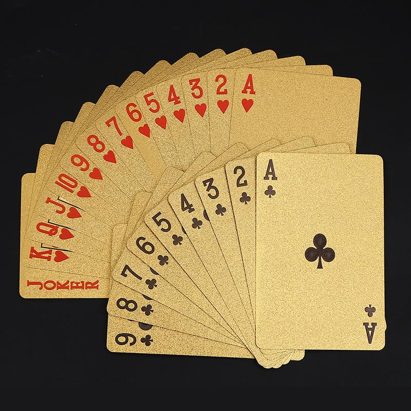 Waterproof Luxury Platinum Foil Poker Playing Cards Gold Plated Porker Cards