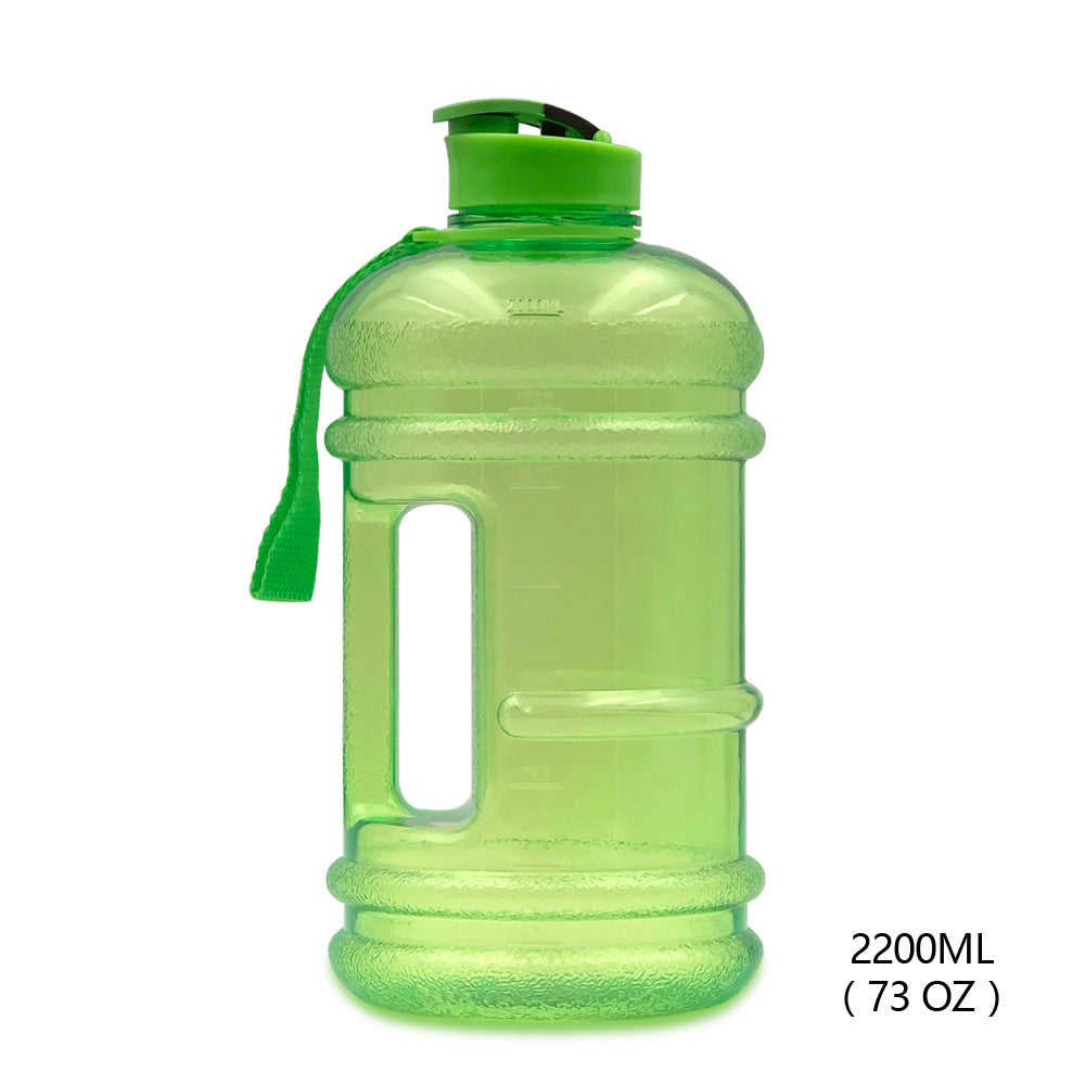 2.2L Gym Large Capacity PETG Sports Bottle Plastic Dumbbell Water Bottle Portable Bucket Cup