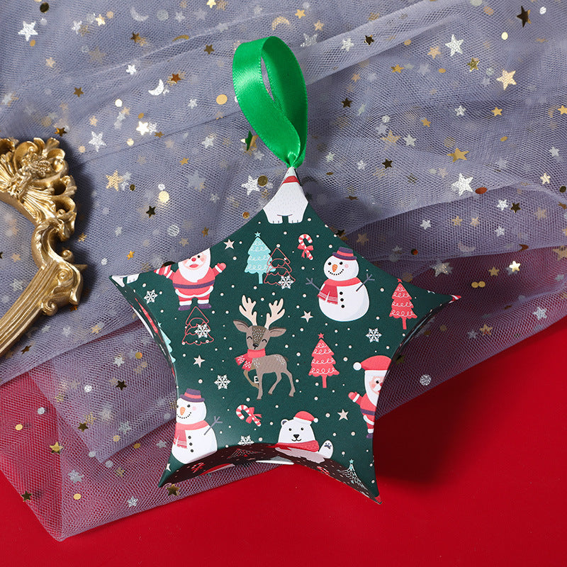 Christmas candy packaging box, Christmas gift box, new pentagonal star gift packaging box