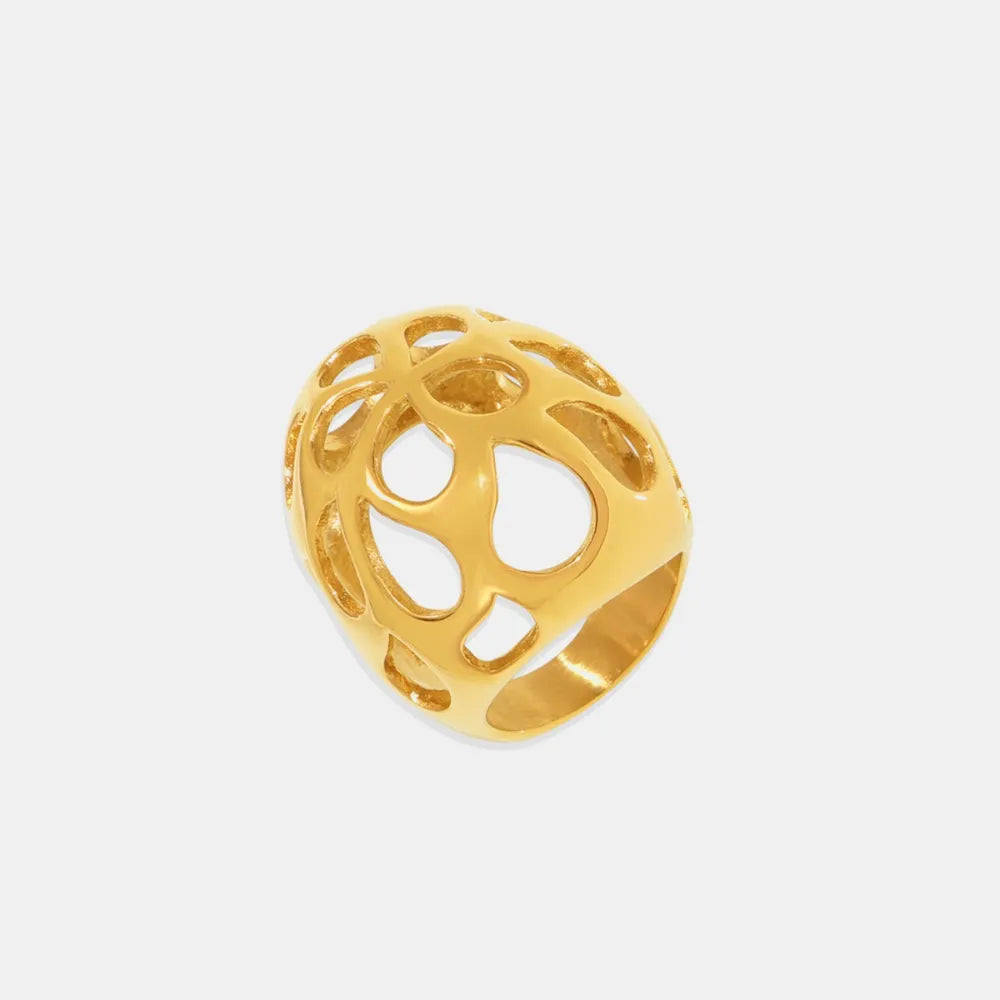 Large aperture hollow exaggerated heavy-duty stainless steel ring