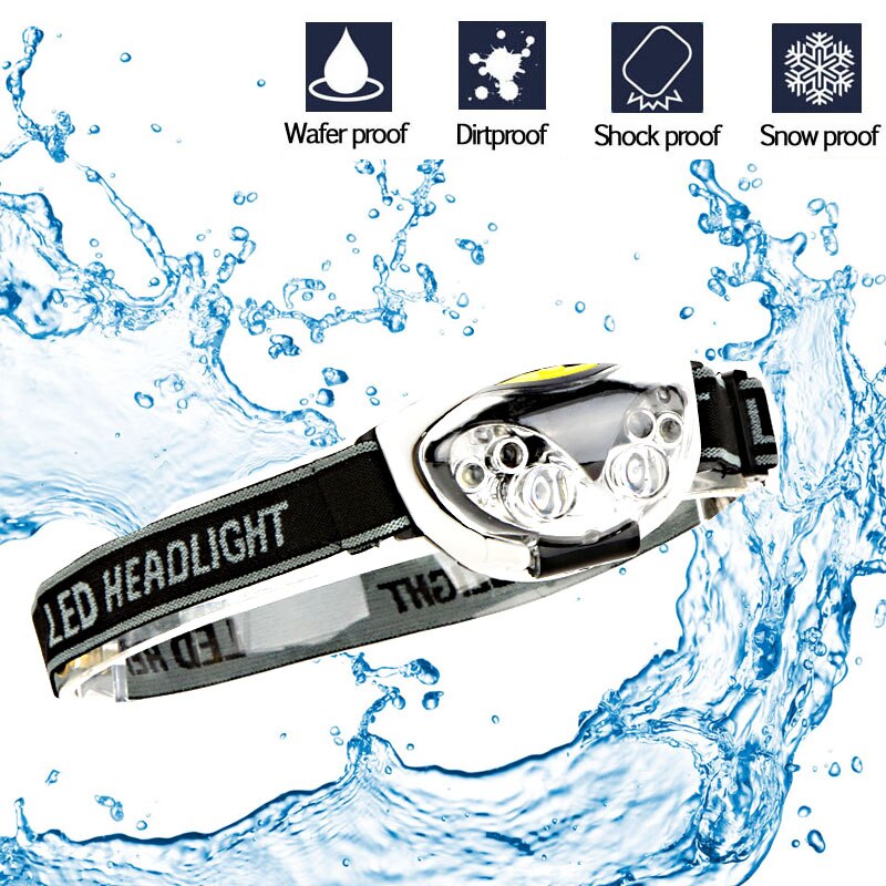 LED Headlight Head Bike Lamp Light Infrared Ray Mini Waterproof 800Lm 3 Modes 3xAAA battery Headlamp With Headband