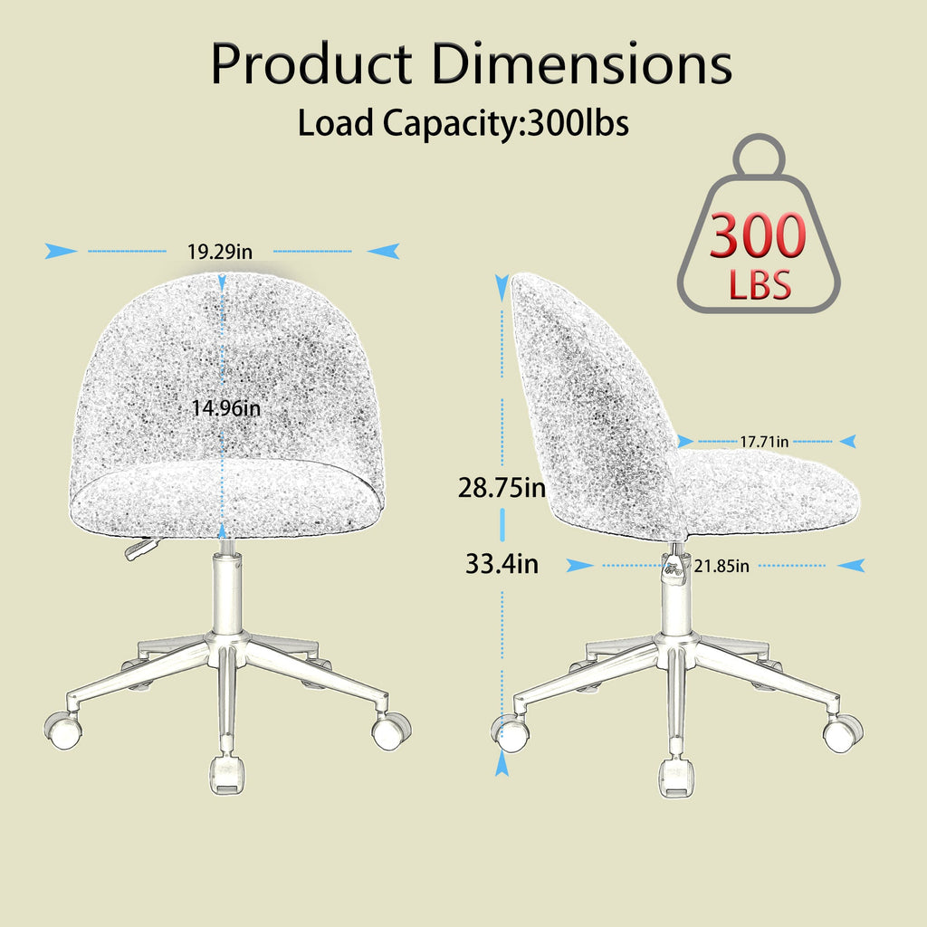 Velvet fabric office chair, mid back adjustable rotating computer chair, black legs, cushioned office chair with wheels