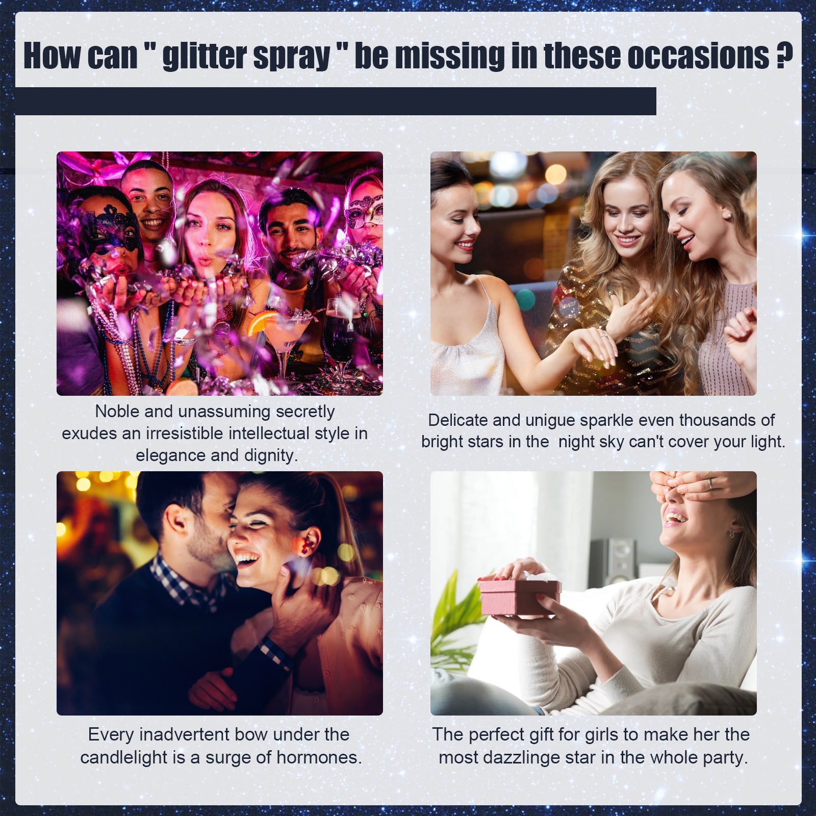 Glitter Spray, Halloween Brightening Makeup Night Club Party Clothing Highlights Skin Brightening Powder