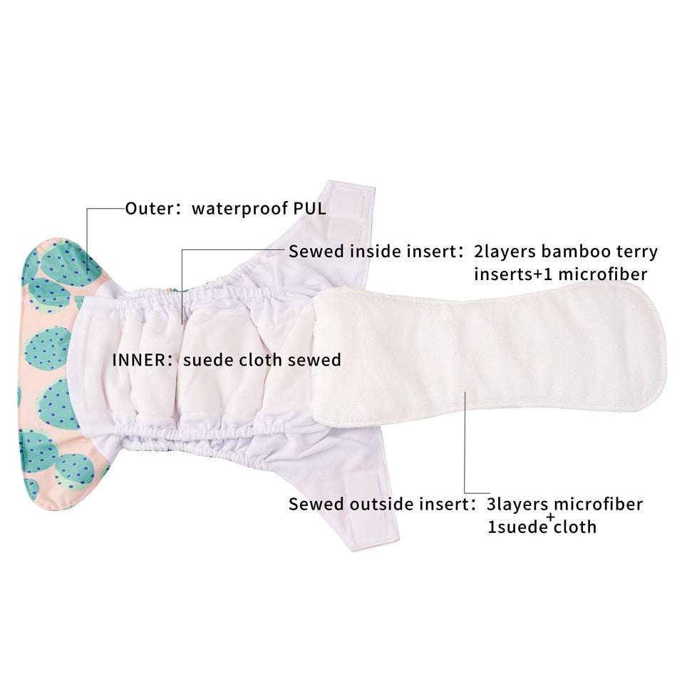 Happy Flute 1 pcs heavy wetter night AIO AI2 baby cloth diaper nappy one size fit all