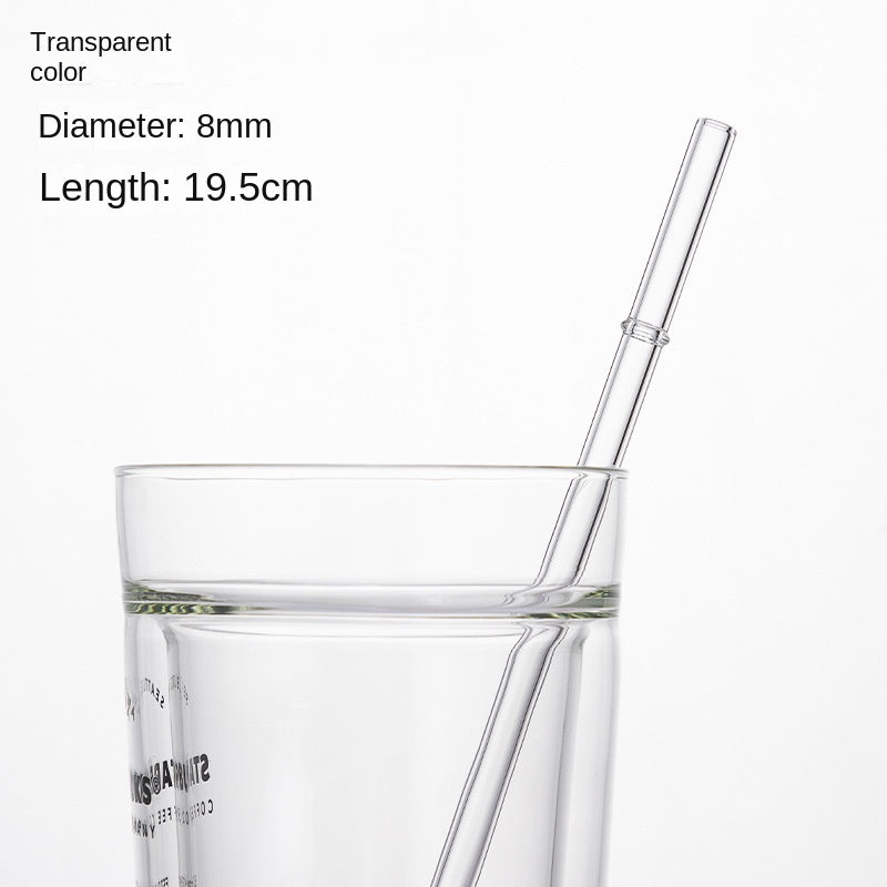 Eco-Friendly High Borosilicate Glass Straw Durable Heat-Resistant Starbucks Kids Straw 27cm Customized