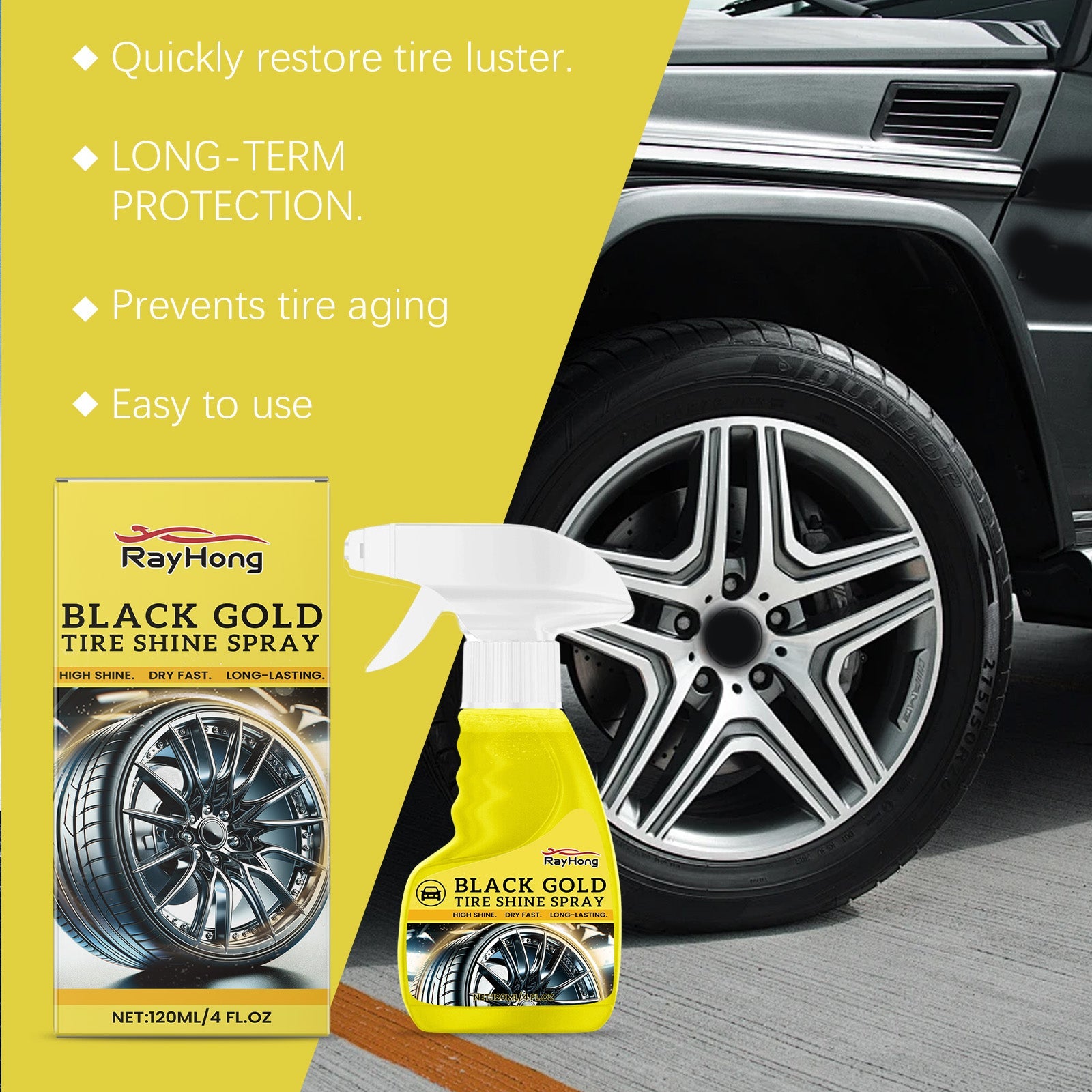 Car Wheel Shine Spray Car Wheel Clean Stain Polishing Coating Liquid Coating Agent