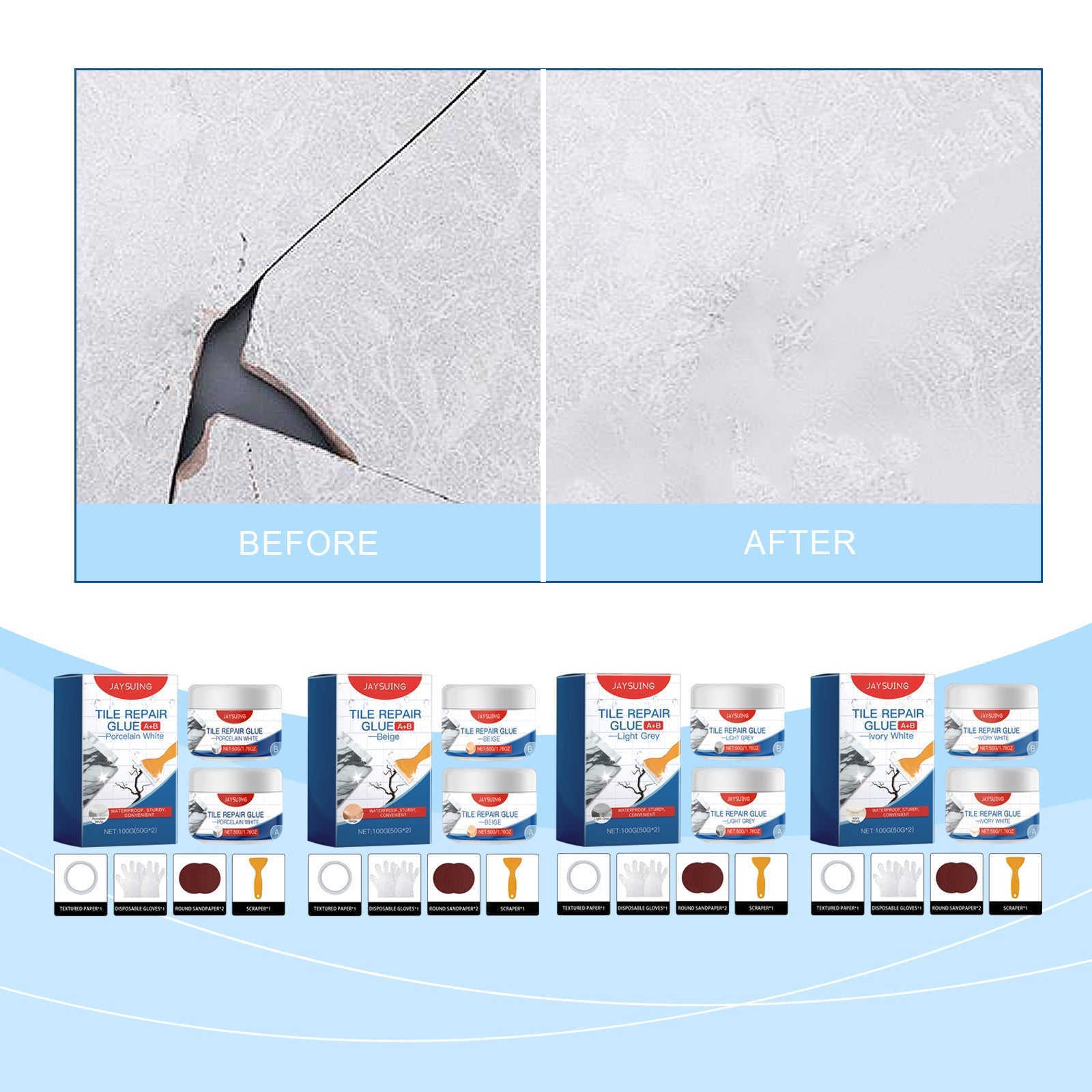 Tile Repair Glue, Living Room Bathroom Wall Tile Repair Leak Gap Waterproof Sealing Tile Repair Glue
