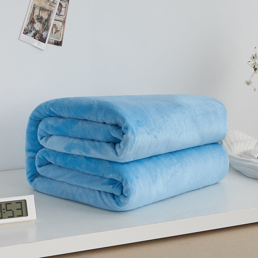 Thick blanket, solid color blanket, single-layer nap, coral fleece blanket, winter flannel blanket