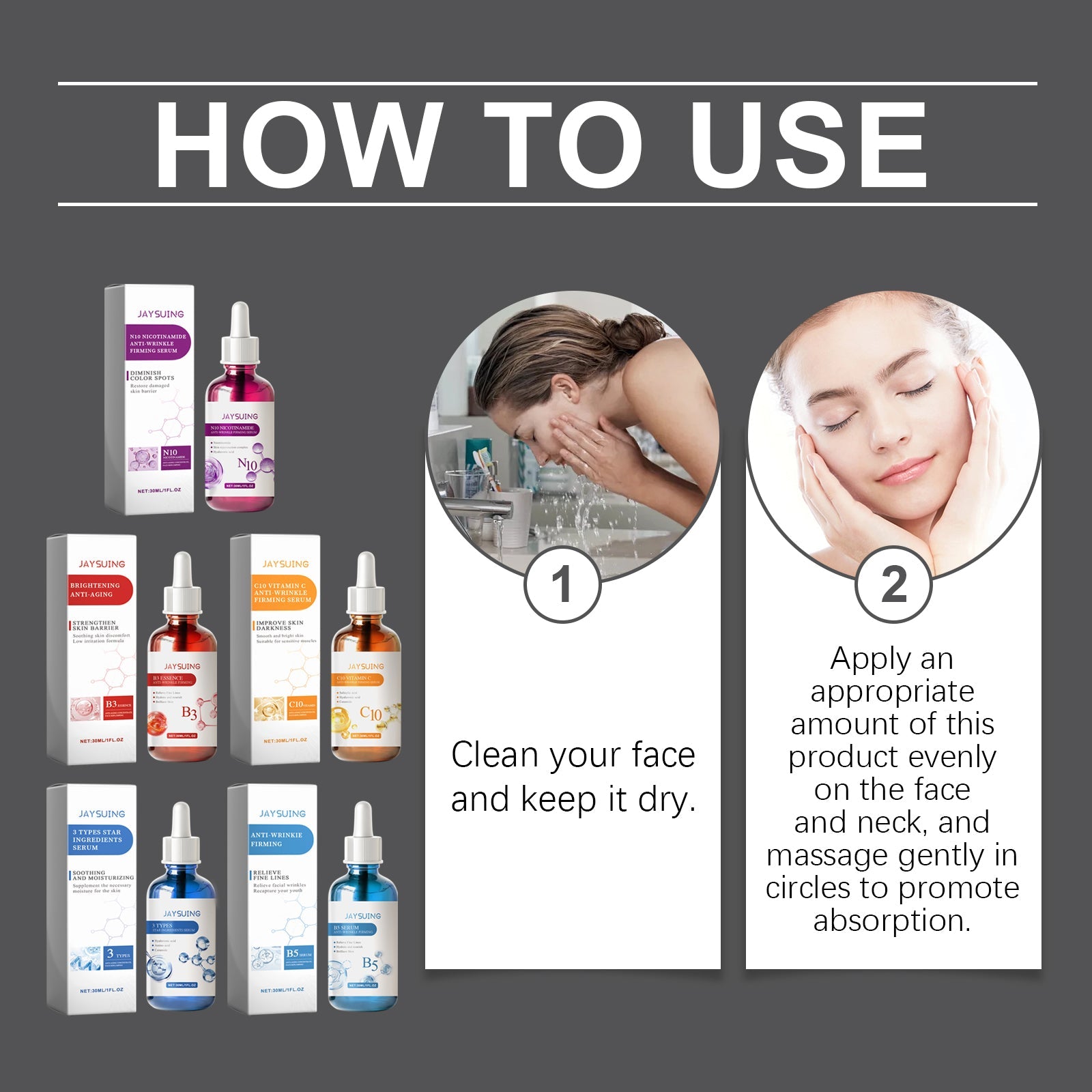 Serum Gift Box 5-Piece Facial Moisturizing And Hydrating Daily Repair Serum Gift Box