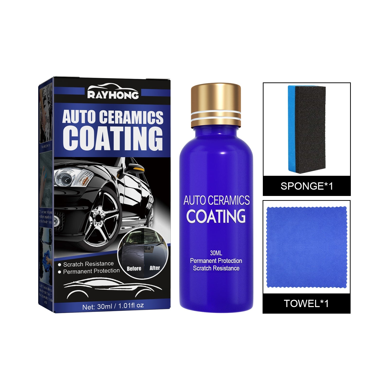 Auto Ceramics Coating, Clean Decontamination Waterproof Dustproof Scratch Repair Paint Maintenance Renovation Coating Solution