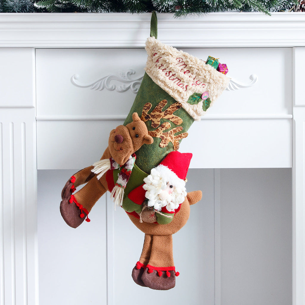 Santa Claus, snowman, deer riding socks, children's Christmas gifts, apple bags, jewelry, Christmas socks