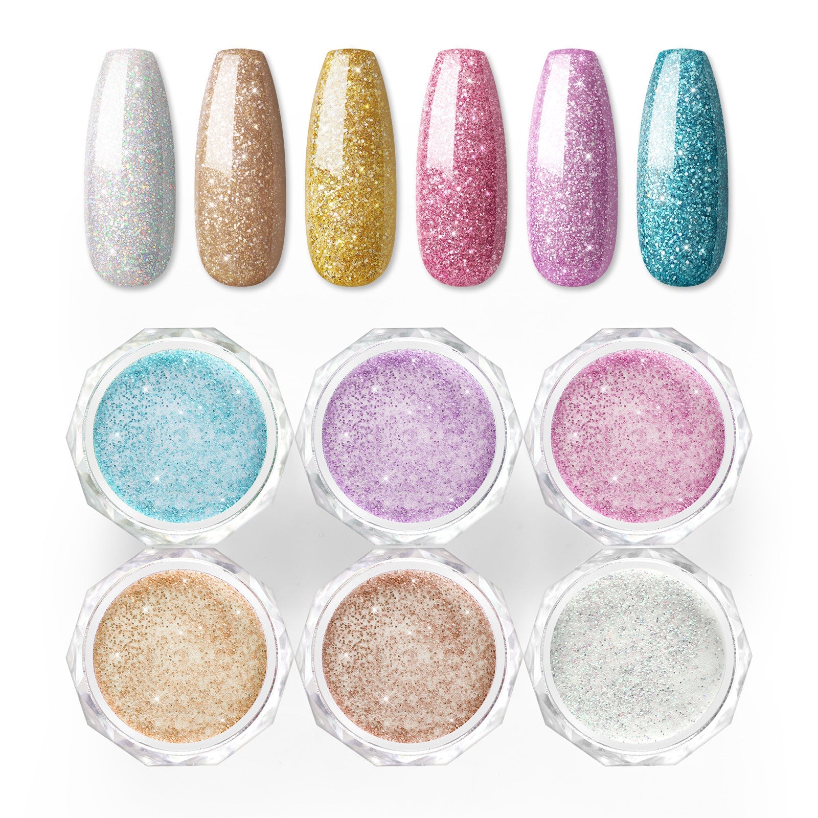 Crystal Powder Carved Pollen Coscelia Crystal Color Powder European And American Crystal Nail Extension Nail