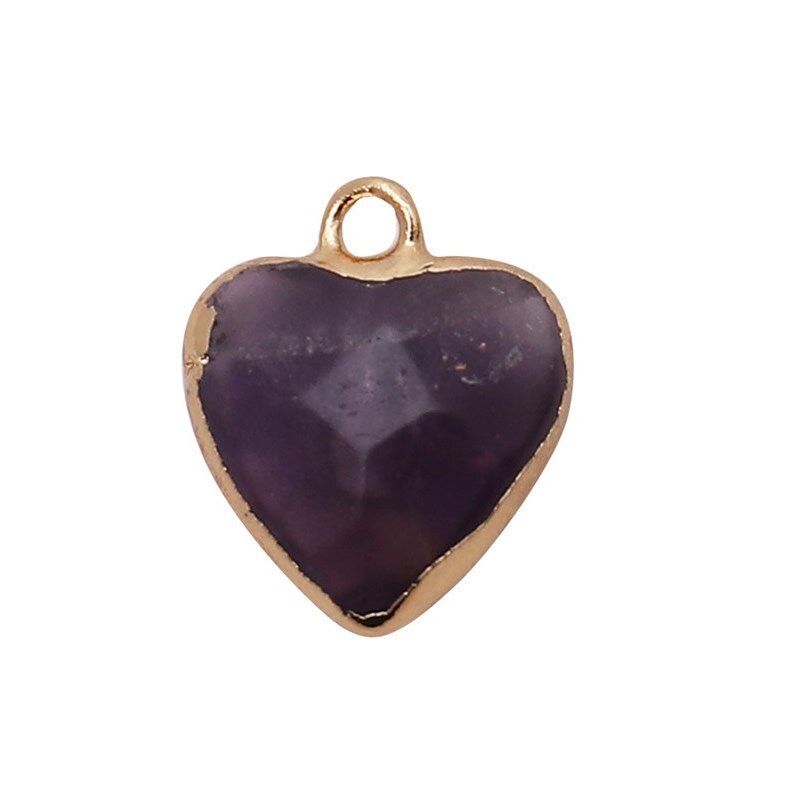 Women Jewelry  12.5mm Small Lovely Heart Pendant Labradorit Aventurine Opal Rose Crystal Quartz Stone Pendant DIY for Necklace